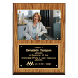 9" x 12" American Oak Finish Photo Plaque with Black Brass Plates-Photo Size 5" x 7"