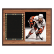 9" x 12" American Oak Finish Photo Plaque with Black Brass Plates-Photo Size 5" x 7"