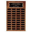 13" x 20"/Plates 7/8" x 2 1/2" American Walnut 40 Plate Perpetual Plaque with Black Brass Plates
