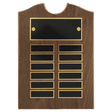 9" x 12" American Walnut Roster Plaque w/ 12 Plates