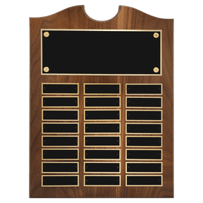 11" x 15" American Walnut Roster Plaque w/ 24 Plates