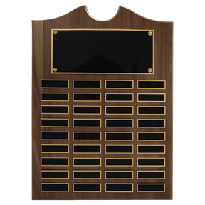 14" x 20" American Walnut Roster Plaque w/ 36 Plates