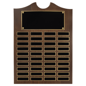 14" x 20" American Walnut Roster Plaque w/ 40 Plates