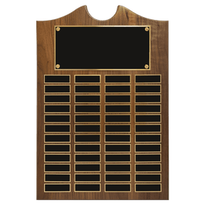 14" x 20" American Walnut Roster Plaque w/ 48 Plates
