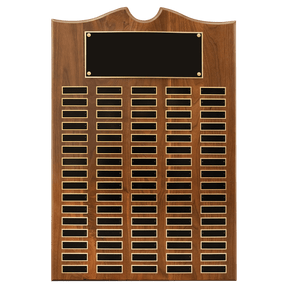 20" x 30" American Walnut Roster Plaque w/ 80 Plates