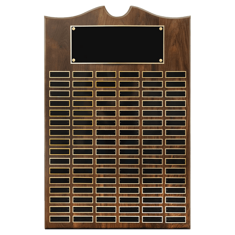 20" x 30" American Walnut Roster Plaque w/96 Plates