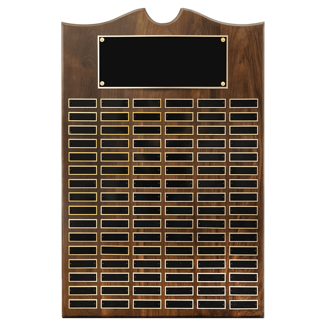 20" x 30" American Walnut Roster Plaque w/96 Plates