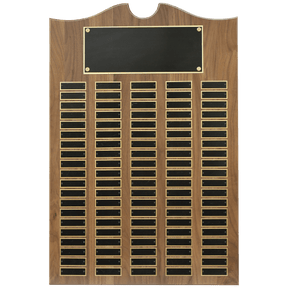 20" x 30" American Walnut Roster Plaque w/ 100 Plates