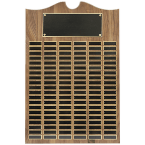 20" x 30" American Walnut Roster Plaque w/ 120 Plates