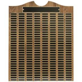 28" x 35" American Walnut Roster Plaque w/ 240 Plates
