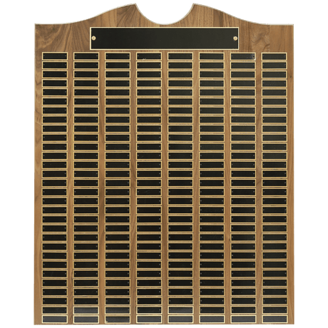28" x 35" American Walnut Roster Plaque w/ 240 Plates