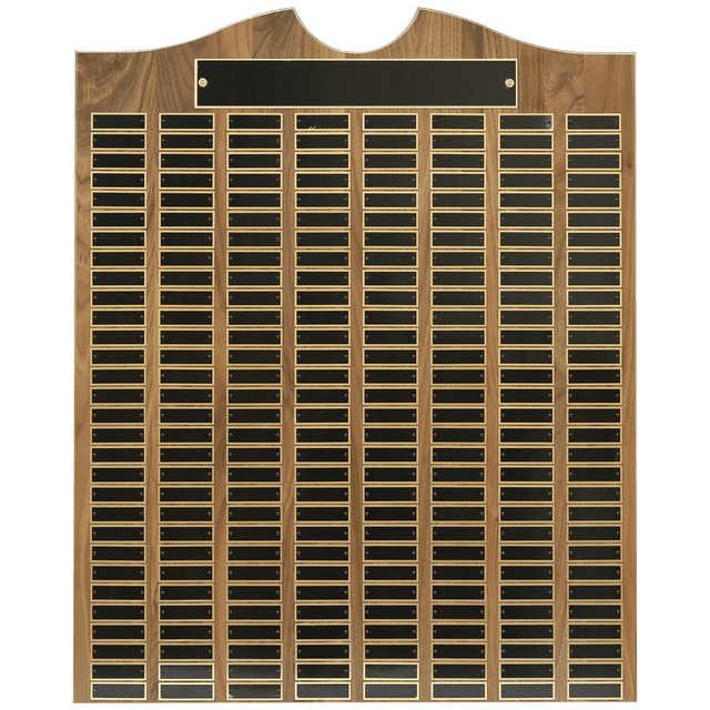 28" x 35" American Walnut Roster Plaque w/ 240 Plates