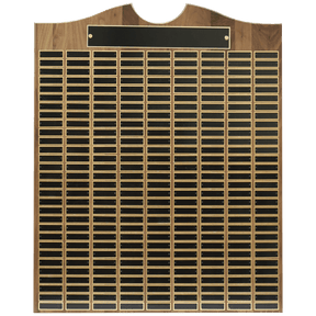 28" x 35" American Walnut Roster Plaque w/ 270 Plates