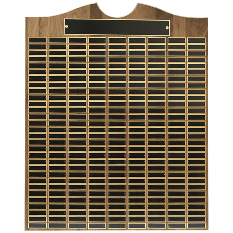 28" x 35" American Walnut Roster Plaque w/ 270 Plates