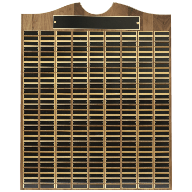 28" x 35" American Walnut Roster Plaque w/ 270 Plates