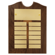 9" x 12"/Plates 7/8" x 2 3/4" American Walnut 12 Plate Perpetual Plaque with Brushed Brass Plates