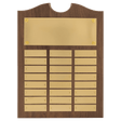 11" x 15"/Plates 7/8" x 2 3/4" American Walnut 24 Plate Perpetual Plaque with Brushed Brass Plates