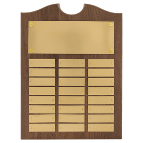 11" x 15"/Plates 7/8" x 2 3/4" American Walnut 24 Plate Perpetual Plaque with Brushed Brass Plates