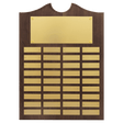 14" x 20"/Plates 7/8" x 2 3/4" American Walnut 36 Plate Perpetual Plaque with Brushed Brass Plates