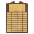 14" x 20"/Plates 7/8" x 2 3/4" American Walnut 40 Plate Perpetual Plaque with Brushed Brass Plates