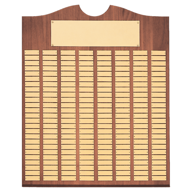 20" x 30"/Plates 7/8" x 2 3/4" American Walnut 150 Plate Perpetual Plaque with Brushed Brass Plates