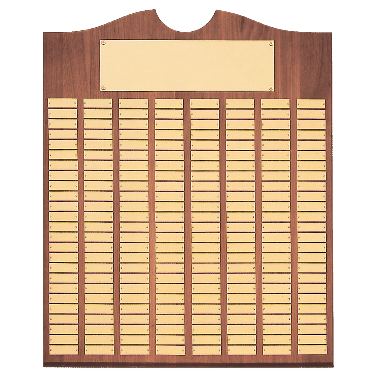 28" x 35"/Plates 7/8" x 2 3/4" American Walnut 240 Plate Perpetual Plaque with Brushed Brass Plates