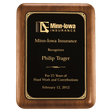 9" x 12" American Walnut Plaque with Gold Border Laserable Black Brass Plate