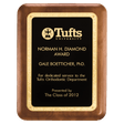 7" x 8" American Walnut Plaque with Textured Black LaserFX Plate with Gold Florentine Border