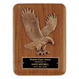 9" x 12" Solid American Walnut Plaque with Finely Detailed Eagle Relief Casting and Black Laserable Brass Plate