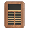 9" x 12" /Plates 7/8" x 2 3/4" American Walnut 12 Plate Perpetual Plaque with Black Brass Header Plate