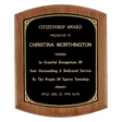 8 1/2" x 10" Coventry Series American Walnut Plaque with Gold Border Black Laserable Brass Plate