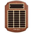 11" x 15" American Walnut 24 Plate Perpetual Plaque with Black Laserable Brass Plates/Gold Trim