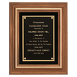 12" x 14" American Walnut Framed Plaque w/Gold Trim & Black Velour Back, Black Brass Plate