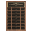 9" x 12"/Plates 1" x 3 1/4" American Walnut 12 Plate Perpetual Plaque with Black Brass Plates