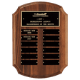 11" x 15" American Walnut 12 Plate Perpetual Plaque with Black Brass Plates