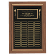 18" x 25"/Plates 7/8" x 2 3/4" American Walnut 36 Plate Perpetual Plaque with Black Brass Plates