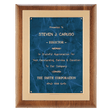 11" x 14" Airflyte Walnut Frame with Brushed Gold Metal Background and Sapphire Marble LaserFX Plate