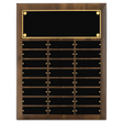 12" x 15"/Plates 1" x 3 1/4"American Walnut 24 Plate Perpetual Plaque with Black Brass Plates
