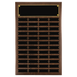 Walnut 48 Plate Perpetual Plaque with Black Brass 16" x 24"/Plates 1" x 3 1/4" American Plates
