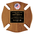 10" x 10" American Walnut Maltese Cross Plaque w/Black Brass Plate and 2" Insert (sold separately)