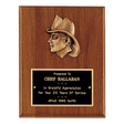 8" x 10" American Walnut Plaque with Firefighter Relief and Black Brass Plate