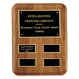 8" x 10 1/2"/Plates 1 1/4" x 2 1/2" American Walnut AirFlyte Edge Quarterly Award Perpetual Plaque wth Black Brass Plates