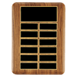 11" x 15"/Plates 1 1/2" x 3 3/4" American Walnut 12 Plate Perpetual Plaque with Black Brass Header Plate