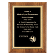 11" x 14" Coventry Series American Walnut Plaque with Gold Florentine Border Textured Black LaserFX Plate