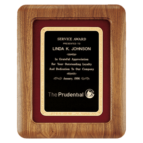 Walnut Airflyte Frame w/Maroon Velour & Black 12" x 15" American Florentine LaserFX Plate