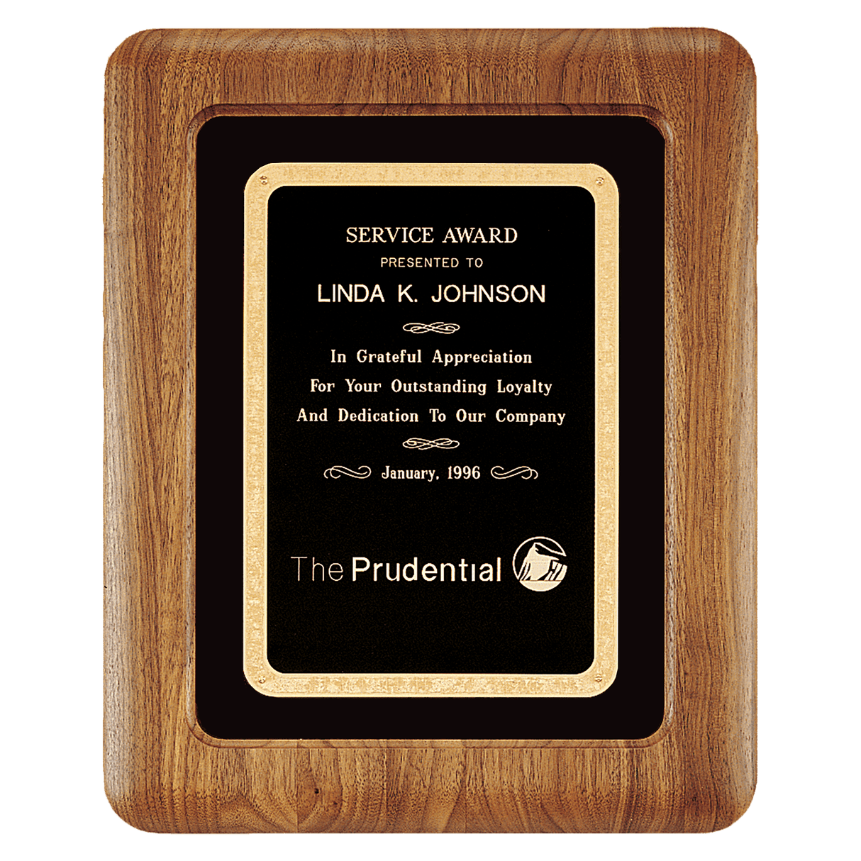 Walnut Airflyte Frame w/Black Velour & Black 12" x 15" American Florentine LaserFX Plate