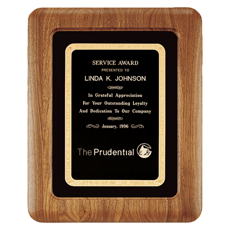 Walnut Airflyte Frame w/Black Velour & Black 12" x 15" American Florentine LaserFX Plate
