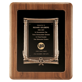 14" x 17" American Walnut Frame w/Black Back/Antique Bronze Cast Frame/Black Brass Plate
