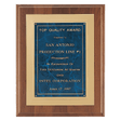 12" x 15" American Walnut Step Edge Plaque with Sapphire Marble Gold Framed LaserFX Plate