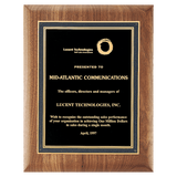 Walnut Plaque with Black/Gold Florentine Border Textured Black 2 9" x 12" American LaserFX Plate